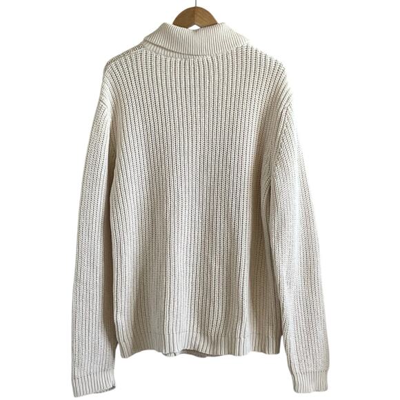 Sundance Chunky Knit Cardigan Sweater Double Breasted Pockets Ivory XXL - Picture 2 of 11